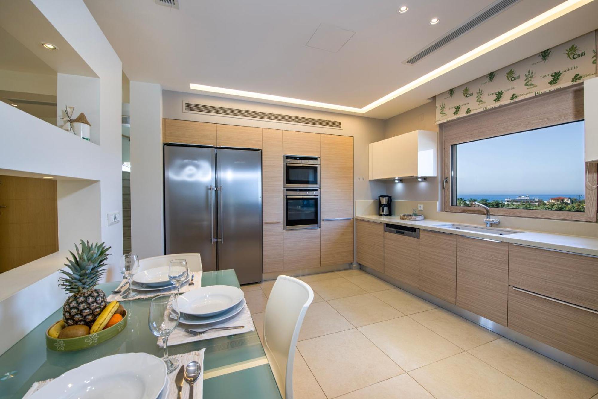 Four Seasons Private Villa - Seaview - Big Heated Pool - Gym - Sport Activities Гуве Экстерьер фото