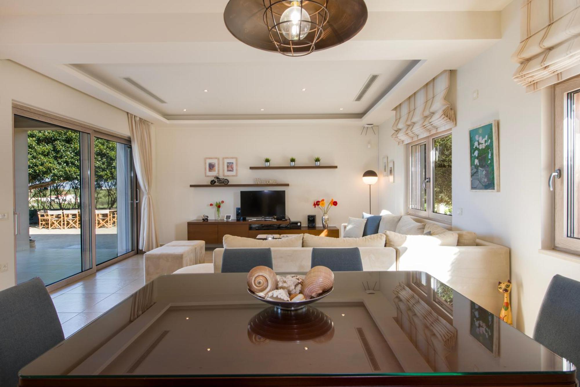 Four Seasons Private Villa - Seaview - Big Heated Pool - Gym - Sport Activities Гуве Экстерьер фото