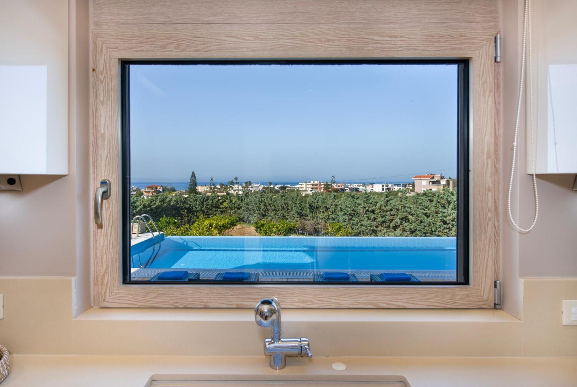 Four Seasons Private Villa - Seaview - Big Heated Pool - Gym - Sport Activities Гуве Экстерьер фото